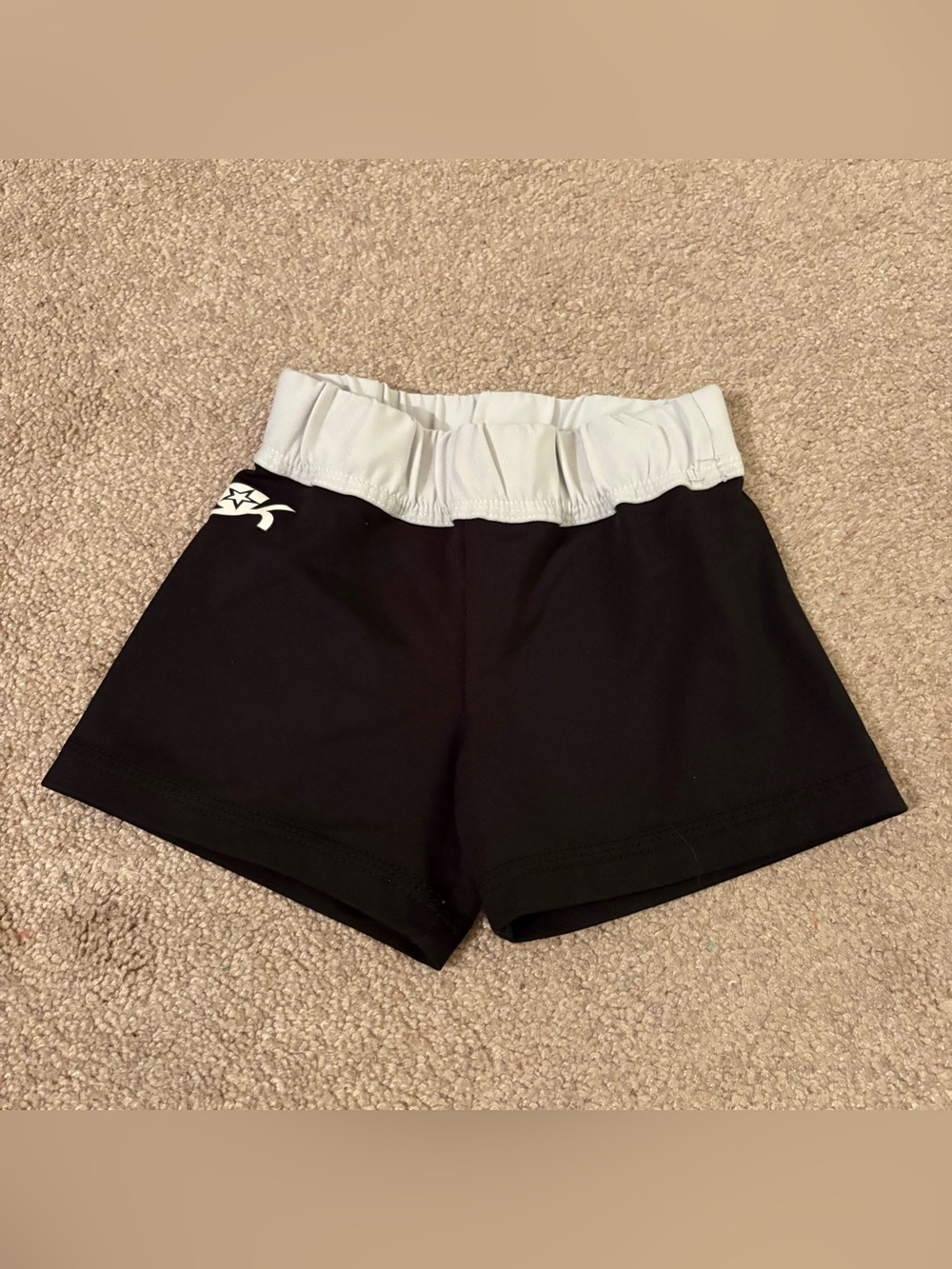 GK Black Athletic Shorts with White Waistband child medium